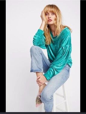 Free People We The Free Milan crushed velvet pullover top